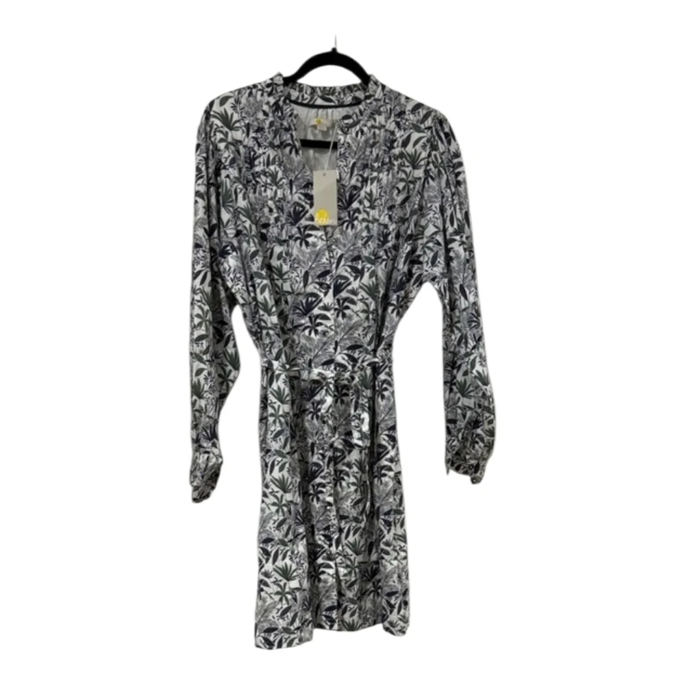 NWT Boden Antonia Ivory Tropical Palm Cotton Shirt Dress Size 10 - Picture 2 of 5